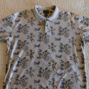 Men's Van Heusen Hawaiian Print Short Sleeve Polo Style Shirt, /Size XXL